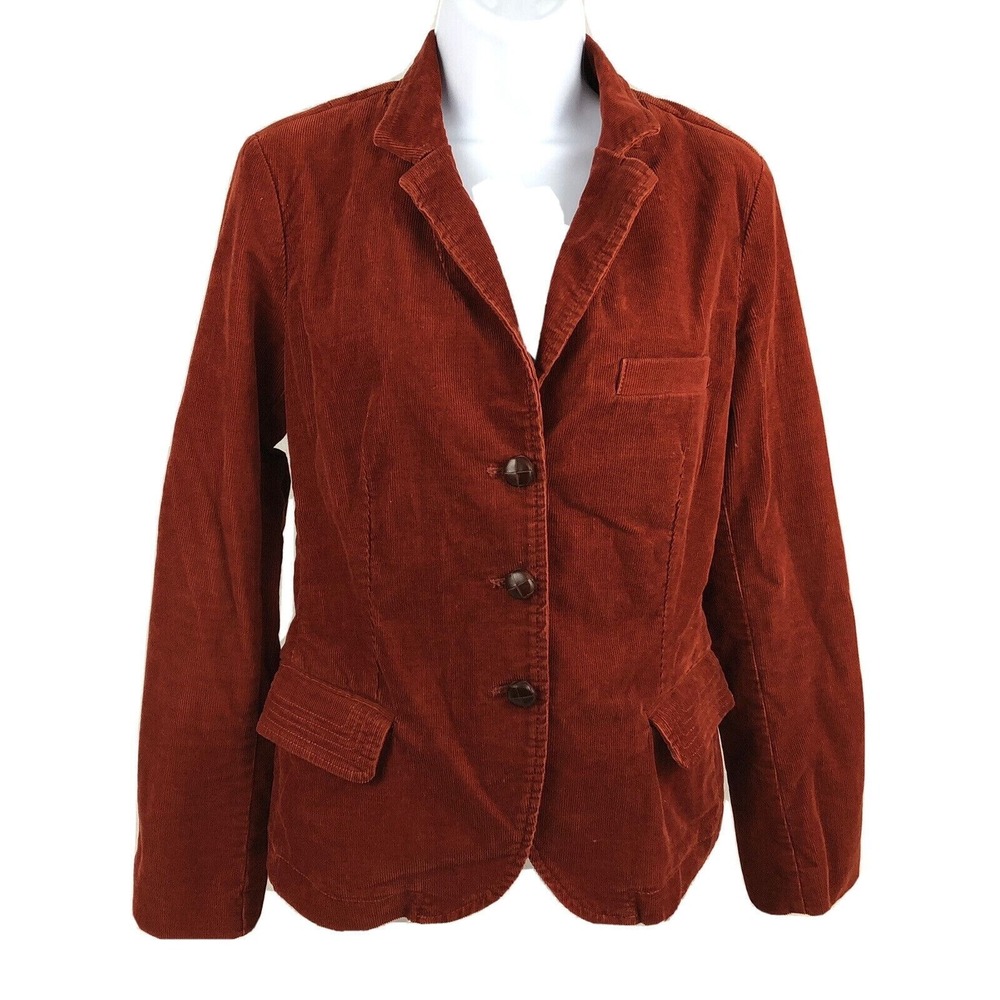 J Crew Corduroy‎ Lined Academy Blazer Jacket Women's Coat XS Wooden Buttons
